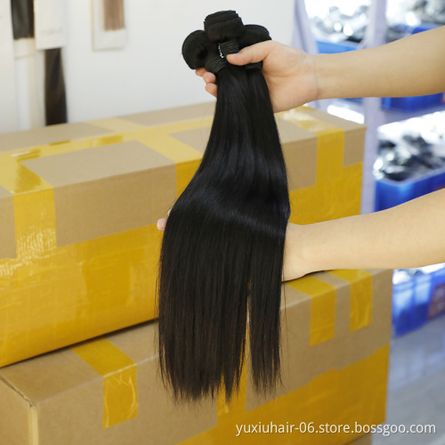 Straight Virgin Remy Brazilian Hair Cuticle Aligned Virgin Hair Bundles Natural Color 100% Human Hair Extension